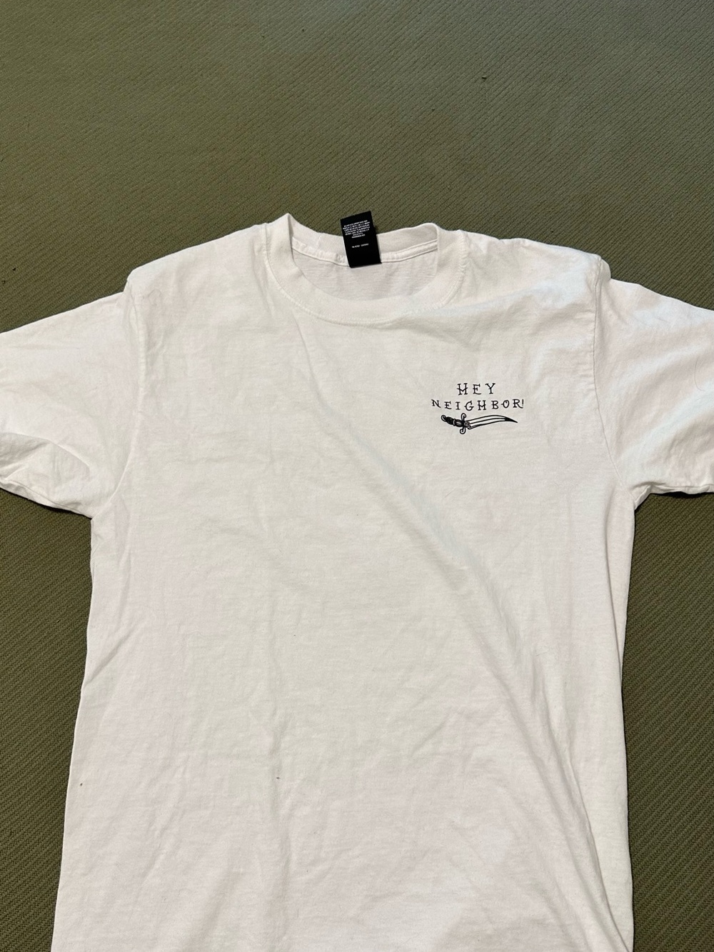Hey Neighbor White Graphic T-Shirt - Casual Men’s Shirt